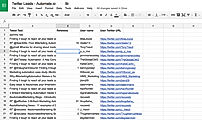 Automate.io screenshot: When the trigger event occurs, the tweet is automatically recorded in Google Sheets