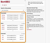 List of filings and transcripts