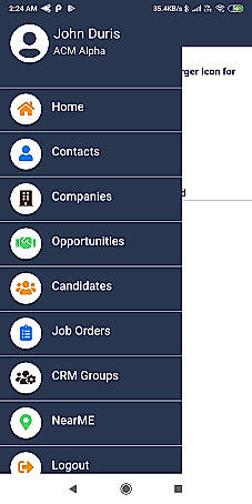 Mobile App Menu