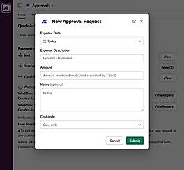 New Approval screenshot