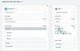 Automate.io screenshot: Users can then select the input fields for the trigger app