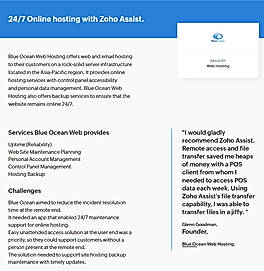 Blue Ocean Web Hosting Made Simple with Zoho Assist