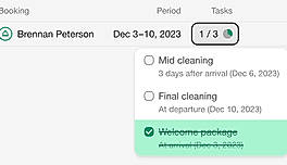 Booking checklists