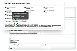 FMCSA Verification Checklist