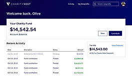 Charityvest : Account Balance screenshot
