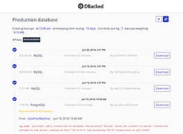 DBacked screenshot : Backup Monitoring screenshot