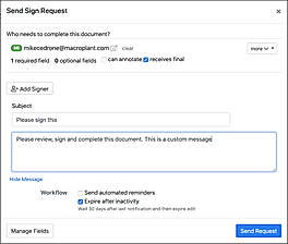 Send Sign Request