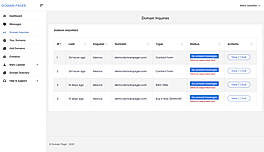 Domain Pager : Domain Inquiries screenshot