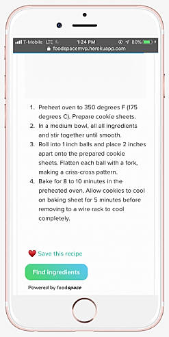 Foodspace screenshot