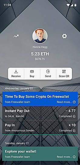 Freewallet screenshot
