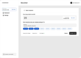 Sending customized emails to relevant investors