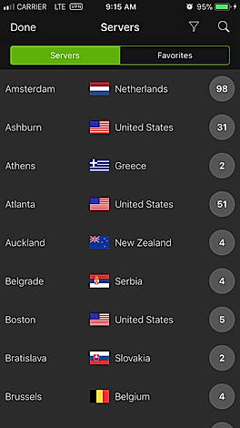IPVanish VPN screenshot