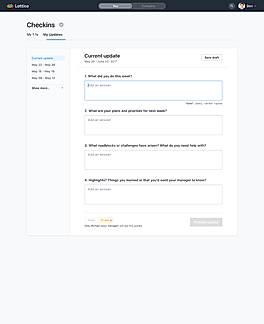 Lattice Performance Management Demo - Lattice Employee Checkin Page