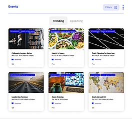 Event Listing screenshot