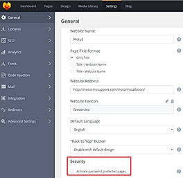 General settings