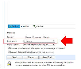 Secure Email expiry Settings