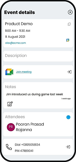 Event Details screenshot