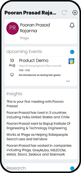 Upcoming Meeting screenshot
