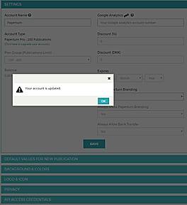Paperturn : Setting screenshot