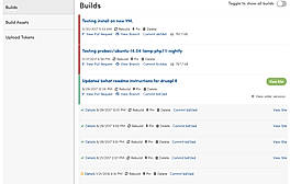 Builds page expanded