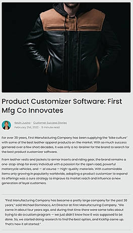 Product Customizer Software: First Mfg Co Innovates
