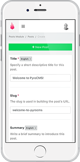 PyroCMS screenshot