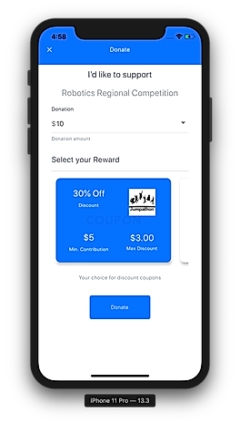 Sacreserv : Donation and Coupon Selection screenshot