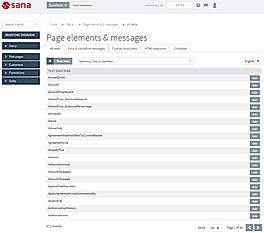 Page elements and messages