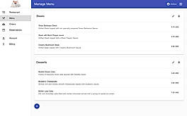 Menu screenshot