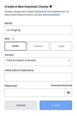 New Keycloak Cluster