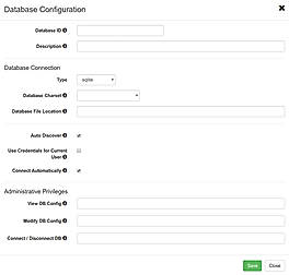 Database configuration