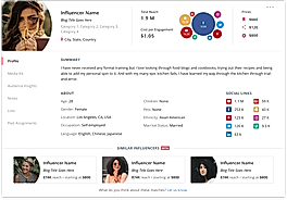 Similiar Influencer Interface