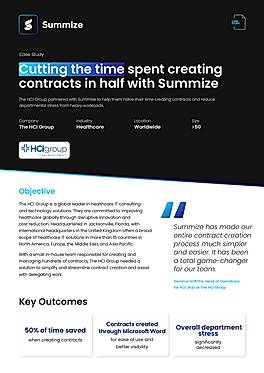 The HCI Group: Time Spent Creating Contracts Halved with Summize