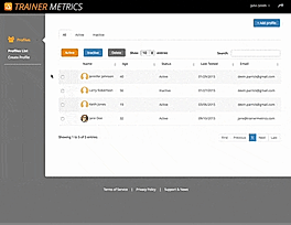 TrainerMetrics : Client Data Management