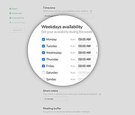 Calendar Weekday Availability