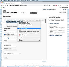Install Wirify Pro bookmarklet on Chrome – Step 1