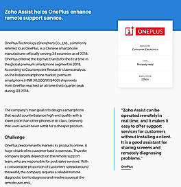 Zoho Assist helps OnePlus enhance Remote Support Service