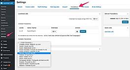 Translations admin settings