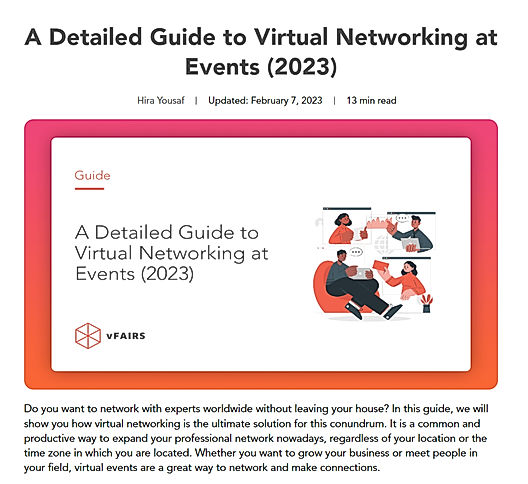 A Detailed Guide to Virtual Networking at Events (2023)