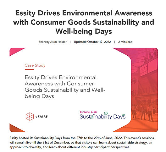 Essity Drives Environmental Awareness with Consumer Goods Sustainability and Well-being Days