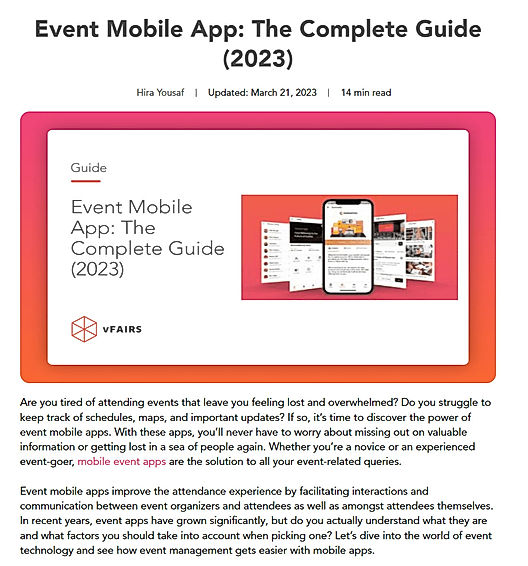 Event Mobile App: The Complete Guide (2023)