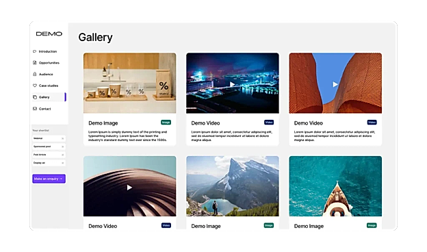 Share HD videos, audio clips and images