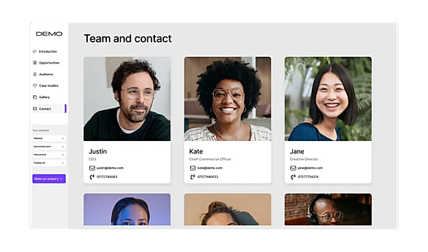 Introduce clients to your team and talent