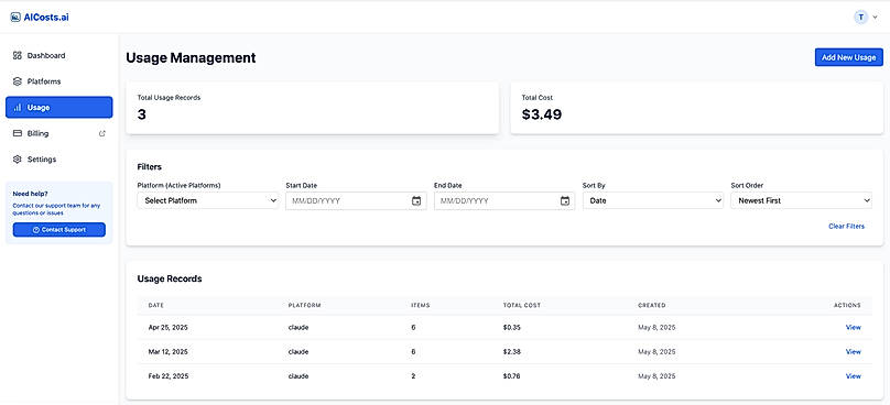 Usage Management