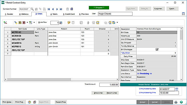 Rental Contact Entry
