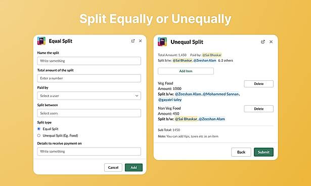 Split Equally or Unequally