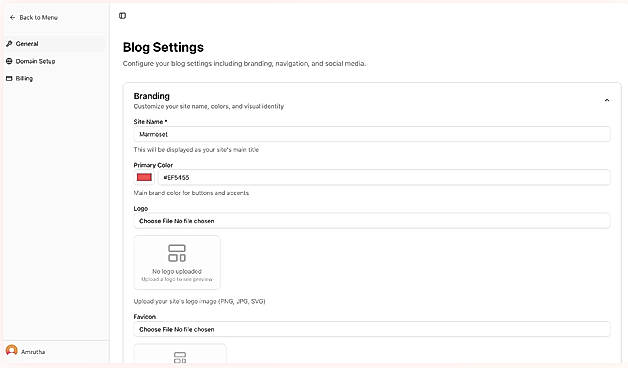 Blog Settings