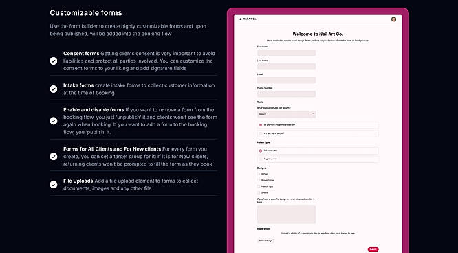 Customizable forms