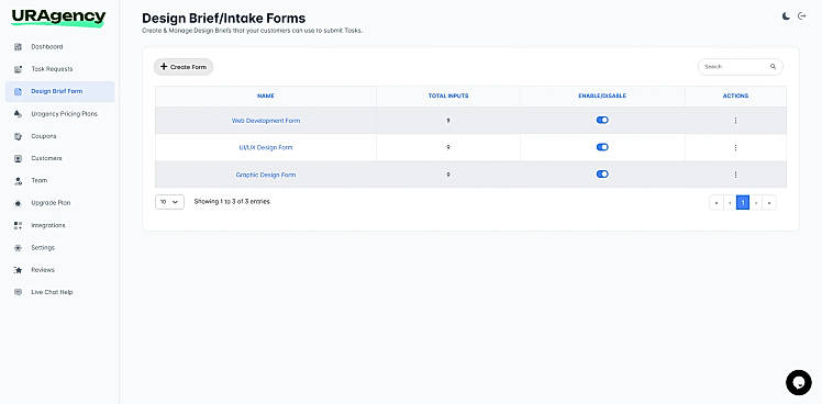 Design Brief and Intake forms