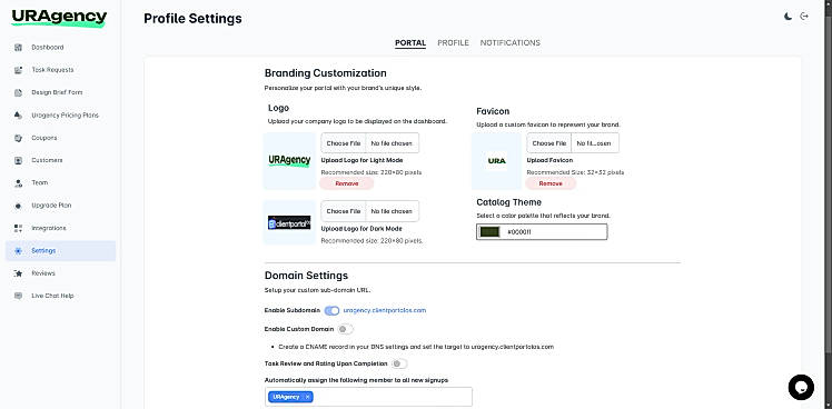 Settings Portal
